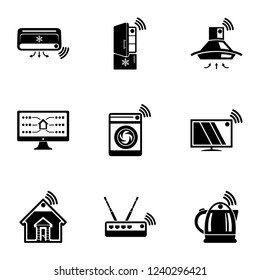 Wlan icons set. Simple set of 9 wlan vector icons for web isolated on white background