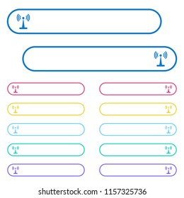 Wlan network icons in rounded color menu buttons. Left and right side icon variations.