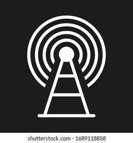 Wlan spot, transmiter tower. Vector pictogram. Communication wave.