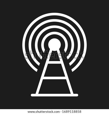 Wlan spot, transmiter tower. Vector pictogram. Communication wave.