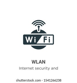 Wlan vector icon on white background. Flat vector wlan icon symbol sign from modern internet security and networking collection for mobile concept and web apps design.