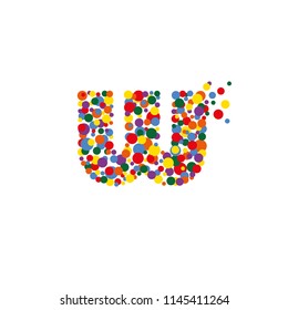 w-letter from colored bubbles. Bubbles design. Vector illustration.