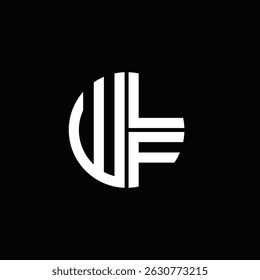 WLF logo WLF icon WLF monogram WLF letter minimalist Circle flat Unique modern abstract logo design.
