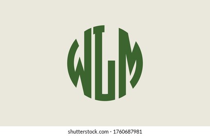 Plantilla de logotipo de marca vectorial de la letra monográfica de WLM Emblem Resumen