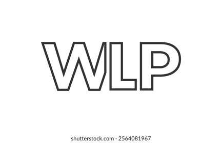 WLP logo design template with strong and modern bold text. Initial based vector logotype featuring simple and minimal typography. Trendy company identity ideal for businesses brand presence.