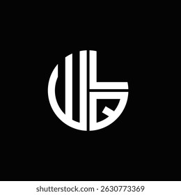 Logotipo WLQ ícone WLQ monograma WLQ letra WLQ minimalista Círculo plano Design de logotipo abstrato moderno exclusivo.
