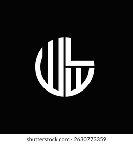 Logotipo WLW ícone WLW monograma WLW letra WLW minimalista Círculo plano Design de logotipo abstrato moderno exclusivo.
