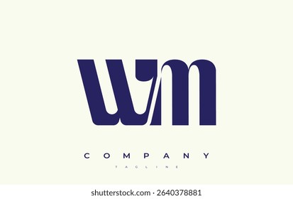 WM Abstract Geometric Logo Design. Modern and elegant logo design with simplistic typography elements, showcasing branding excellence.