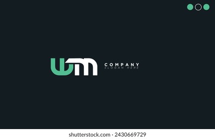  Letras del alfabeto WM Iniciales Monograma logo 
