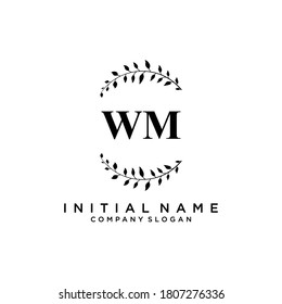 WM Beauty vector initial logo, handwriting logo of initial signature, wedding, fashion, jewerly, boutique, floral and botanical with creative template for any company or business.