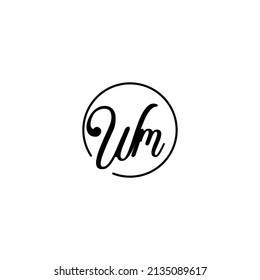 WM circle feminine concept initial logo best for beauty and fashion