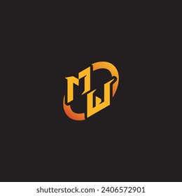 WM combination letter unique initials logo esport for gaming team, youtube, twitch