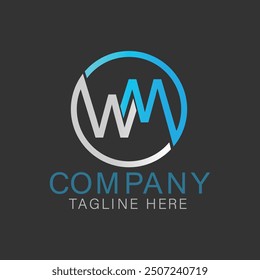WM creative logo gradient colorful style simple 