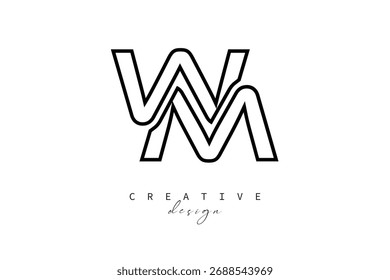 WM Creative Monogram Logo Design-Stock Creative Branding Design Concept