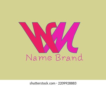 Logo de diseño WM en círculo rojo. ilustración de logotipo vectorial para marca