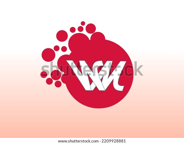 Wm Design Logo Red Circle Vector Stock Vector (Royalty Free) 2209928881