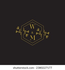 WM elegant wedding initial logo in high quality professional design that will print well across any print media