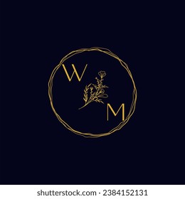 WM elegant wedding initial logo in high quality professional design that will print well across any print media