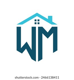 Plantilla de diseño de logotipo de WM House. Letra WM Logo para Bienes Raíces, Construcción o cualquier negocio relacionado con la casa