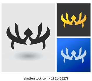WM initial based Logo Design in Gradient Colors. Creative Gold jewelry company logo. Crown shape Letters Vector Icon Logo idea Illustration.