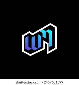 WM initial gradient blue gaming concept ideas for esport team, twitch and streamer