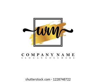 WM Initial handwriting logo concept