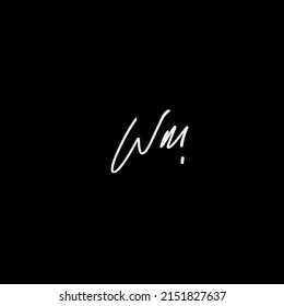 Wm initial handwriting logo vector