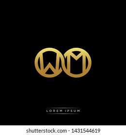WM initial letter linked circle capital monogram logo modern template