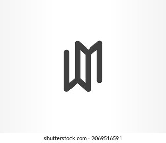 icono de diseño del logotipo de la letra inicial de wm