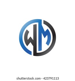 WM initial letters looping linked circle logo blue black