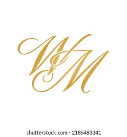 WM initial logo design vector stock