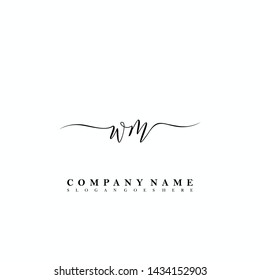 WM Initial luxury handwriting logo vector