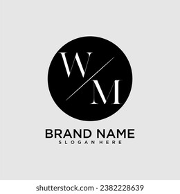WM initial monogram logo with circle style dsign