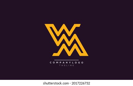 WM initials monogram letter text alphabet logo design