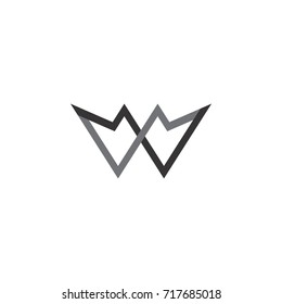WM letter Crown logo design vector