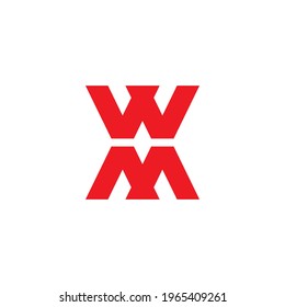 WM letter geometric logo design