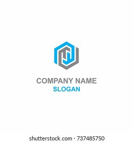 WM letter initial hexagon logo.