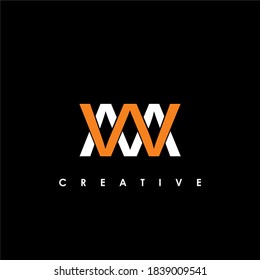 Vektor-Illustration des WM-Buchstabens, erste Logo-Design-Vorlage