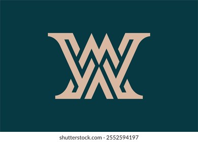 WM letter logo design, initial, monogram, icon, symbol, masculine design that combine W and M letter. Perfect for fashion, luxury brands, or premium services seeking a timeless visual identity.