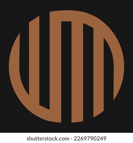 Diseño del logotipo de la carta WM. WM dentro de la letra O o forma redondeada, creativo mínimo universal emblema elegante. Logotipo de negocio premium. Símbolo gráfico del alfabeto ideal para la identidad corporativa.
