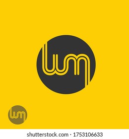 WM letter logo or W M initials design in vector format.