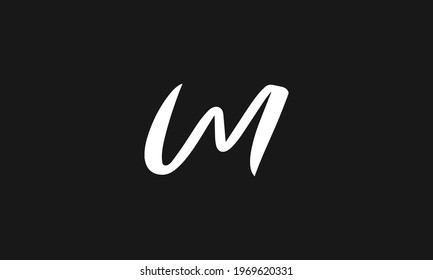 logotipo de letra WM o diseño de iniciales W M en formato vectorial