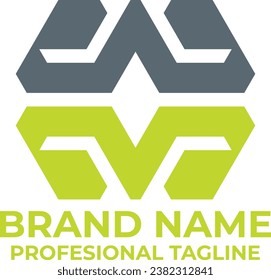 wm letter modern, minimalist logo vector