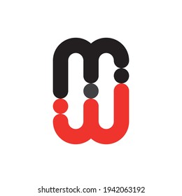 WM letter or MW letter logo design vector