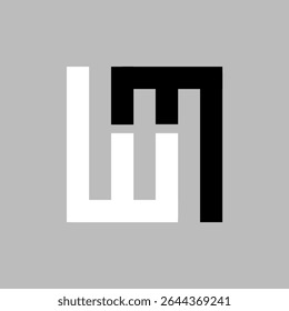 LETRA WM VECTOR CUADRADO LOGO