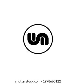 WM letters interact with each-other in circle form. WM logo vector.  