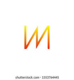 WM letters logotype, icon, vector illustration