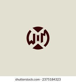 WM line geometric initial logo in high quality professional design that will print well across any print media