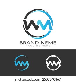 WM logo  colorful style simple logo symbol 