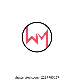 Monograma del vector del diseño del logotipo WM Resumen